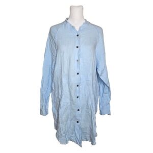 Paintcolors Womens Long Sleeve Gauze Tunic Dress 100% Cotton Size Small